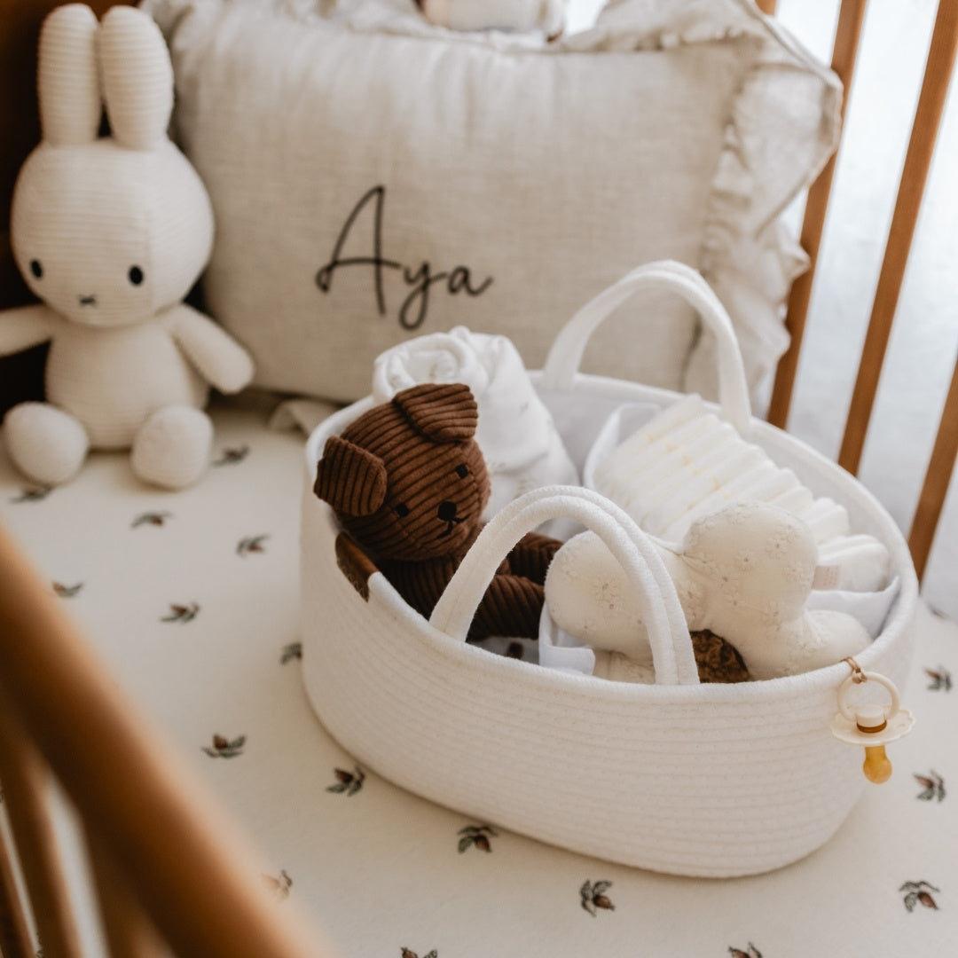Bundle Changing basket & Diaper Caddy - Marled Beige