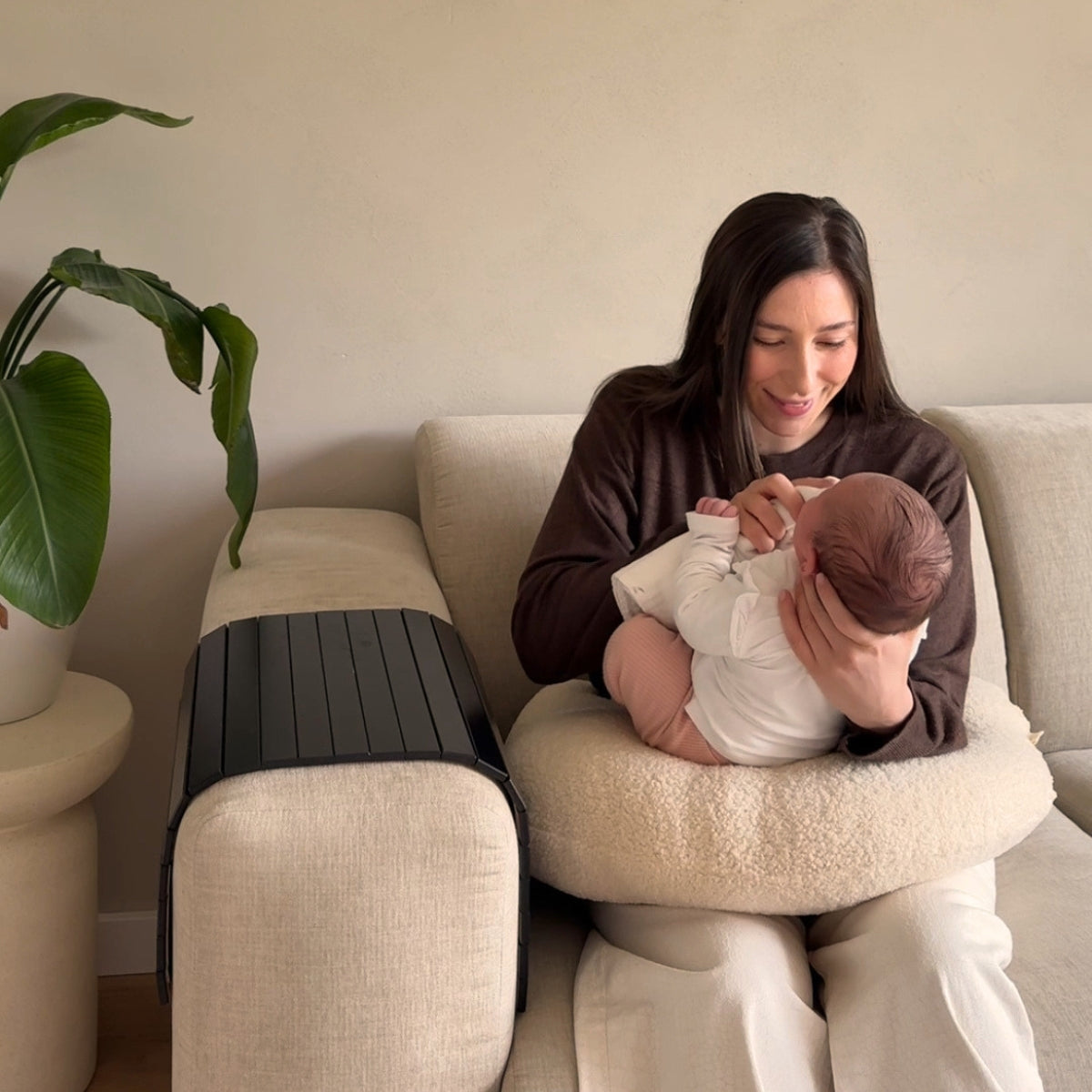 Bouclé Nursing Pillow Cover – Vanilla