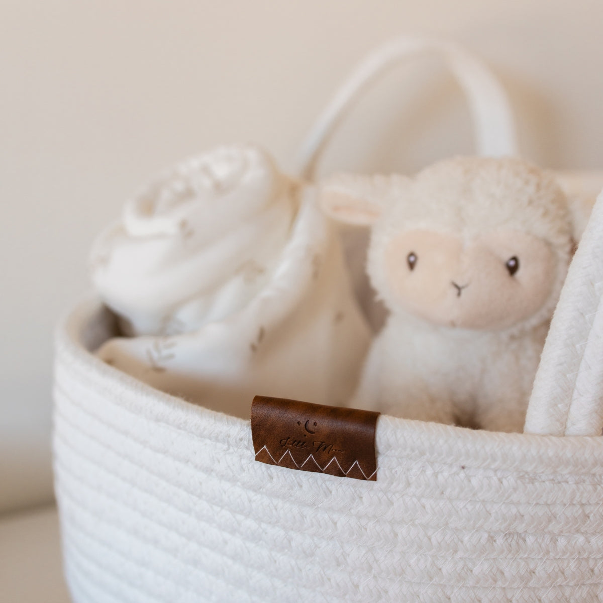 Bundle Changing basket & Diaper Caddy - Marled Beige