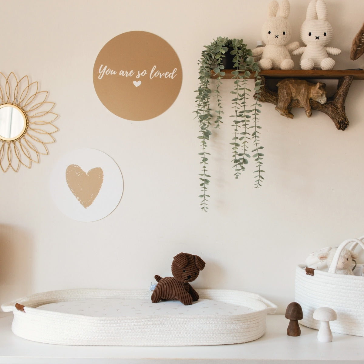 Bundle Changing basket & Diaper Caddy - Marled Beige